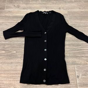 Vince Black ribbed cardigan sweater, XS